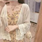 Open-front Lace Lightweight Cardigan
