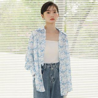 Tie Dye Shirt White & Blue - One Size