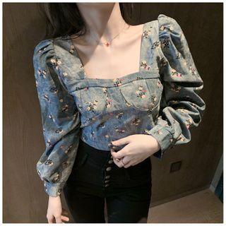 Floral Denim Blouse