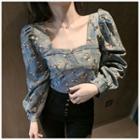 Floral Denim Blouse
