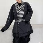 Houndstooth Panel Stitch Asymmetric Jacket