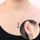 Set: Austrian Crystal Pendant Necklace + Earrings