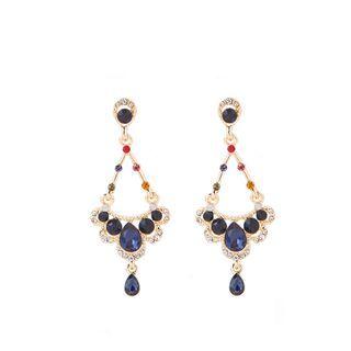 Rhinestone Alloy Dangle Earring E1104-9 - Gold - One Size