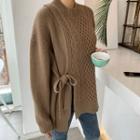 Tall Size Self-tie Cable Sweater
