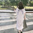 Short-sleeve Letter Midi T-shirt Dress
