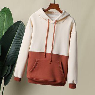 Two-tone Hoodie Beige - One Size