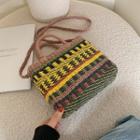 Color Panel Woven Crossbody Bag Type 1 - One Size