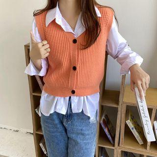 Single-breasted Sweater Vest / Shirt