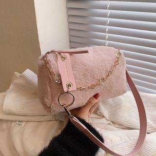 Chain Detail Fluffy Crossbody Bag