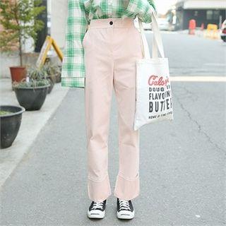 Rolled-up Straight-cut Pants