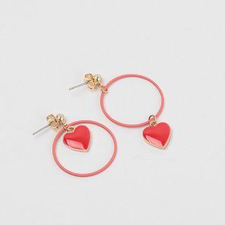 Heart Ring Drop Earrings
