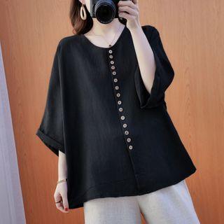 3/4-sleeve Linen Tunic