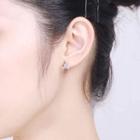 925 Sterling Silver Rhinestone Unicorn Earring 1 Pair - Silver - One Size