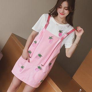 Set : Short-sleeve T-shirt + Midi Pinafore