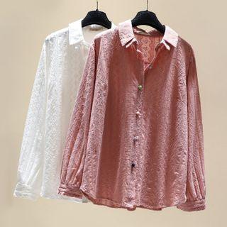 Long-sleeve Crochet Lace Shirt