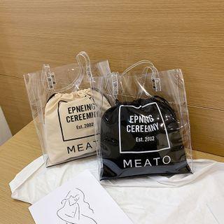 Set: Pvc Tote Bag + Lettering Drawstring Pouch