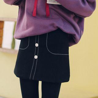 Stitched Min A-line Skirt