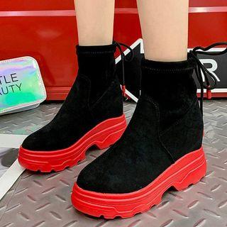 Bow Detail Platform Short Boots