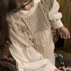 Cable Knit Patchwork Sweater Vest