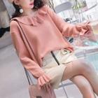 Ruffle Collar Bell-sleeve Sweater