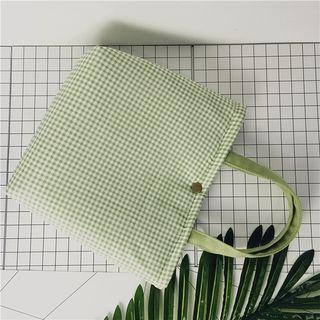 Gingham Linen Cotton Tote Bag