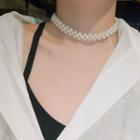 Faux Pearl Choker Necklace - Faux Pearl - White - One Size