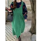 Flower Print Loose-fit Sweater / Loose-fit Tank Dress