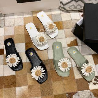 Flower Slide Flat Sandals