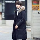 Fluffy Trim Hooded Down Coat