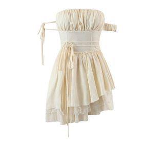 Strapless Irregular Mini A-line Lace Dress