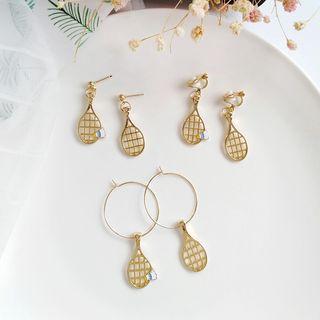 Alloy Badminton Racquet Dangle Earring