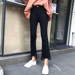 Frayed Flared Jeans