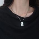 925 Sterling Silver Bear Pendant Necklace As Shown In Figure - One Size