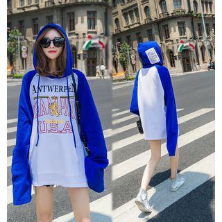Print Panel Long-sleeve Hoodie