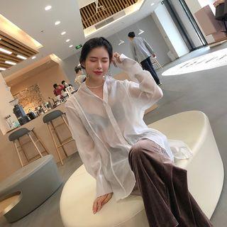 See-through Long-sleeve Blouse