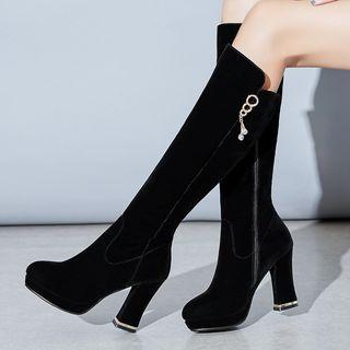 High Heel Side Zip Long Boots