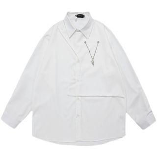 Mock Two-piece Chain Accent Shirt