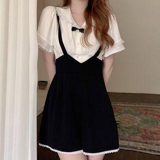 Set: Short-sleeve Shirt + Jumper Shorts