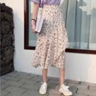 Midi Floral Chiffon Skirt
