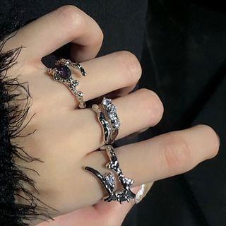 Irregular Rhinestone Alloy Ring (various Designs) / Set