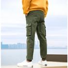 Lettering Embroidered Cargo Jogger Pants