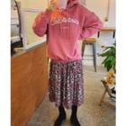 Letter Embroidered Brushed Fleece Sweatshirt