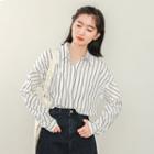 Striped Shirt Gray Stripe - White - One Size