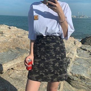 Camo Print Mini Skirt