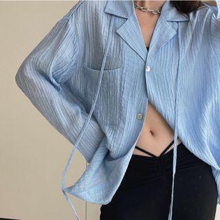 Front-pocket Sheer Shirt