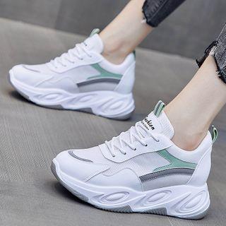 Color Block Hidden-wedge Sneakers