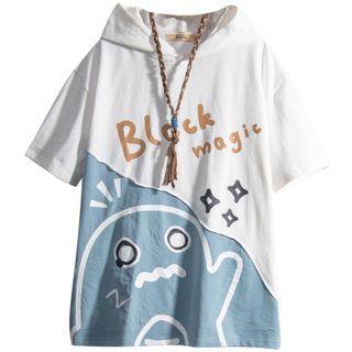 Two-tone Cartoon Print T-shirt (various Designs)