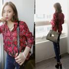 Long-sleeve Floral Pattern Blouse