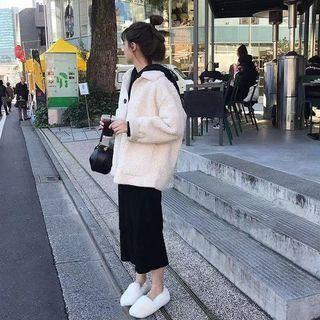 Midi Hoodie Dress / Fleece Button Jacket