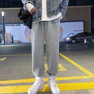 Textured Lettering Sweatpants